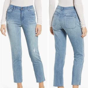 NWOT Ab'Solution Raw Hem Slim Straight Jeans